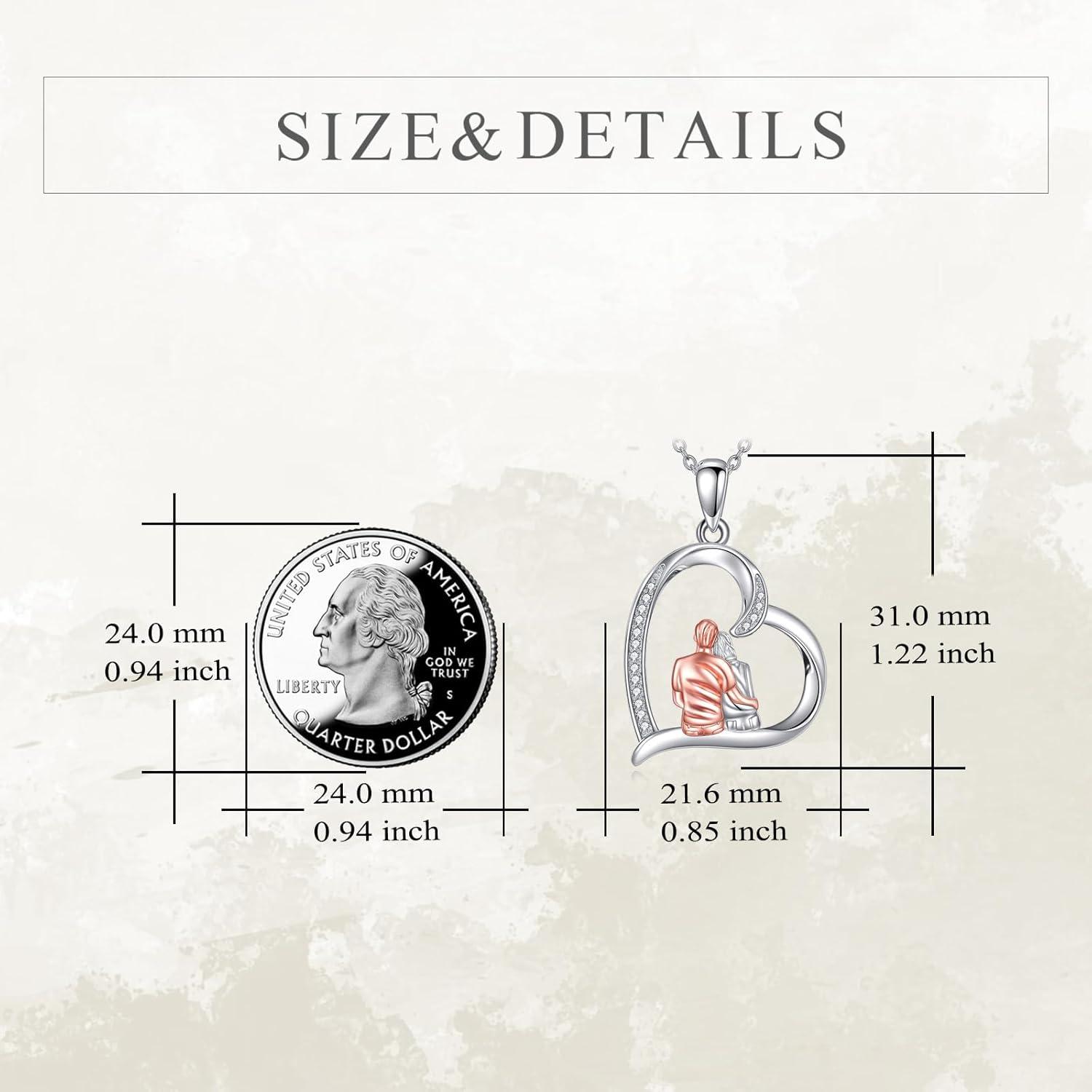 image:imageYFN Mom amp Sister Necklace Sterling Silver Heart Pendant Jewelry WifeGirlfriend Birthday GiftSilverNecklace for Wife Girlfriend