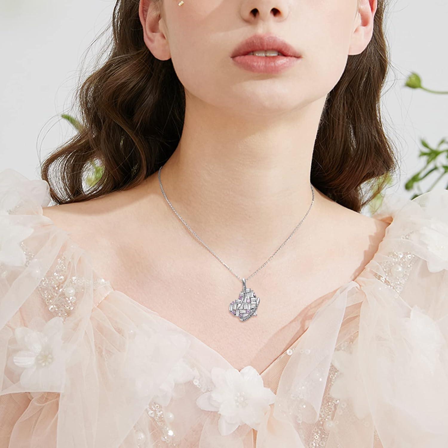 image:imageYFN Mothers Day Gifts Sterling Silver Mother daughter Pendant Necklace Mom Jewelry for Women Mama DaughterLove You Heart