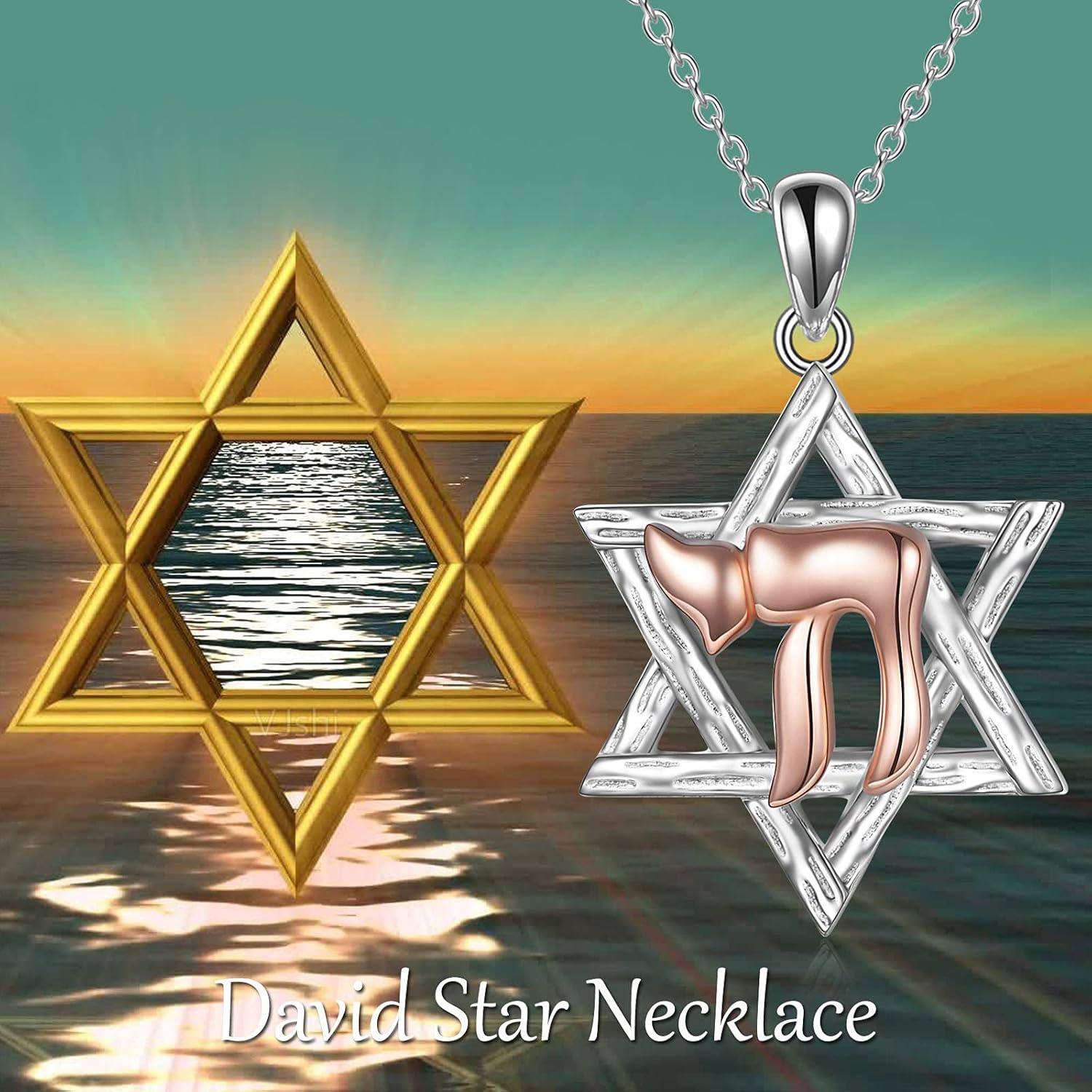 image:imageYFN Star of David Necklace Sterling Silver Jewish Christian Jewelry Gifts with 18 ChainStar of David Necklace