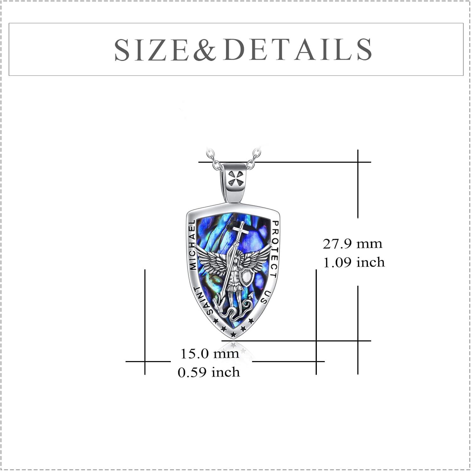 image:imageYFN Sterling Silver St MichaelSt ChristopherJesusVirgin Mary Necklace for Men Women CatholicProtectorTalisman Michael Archangel Medal Necklace Jewelry 182White