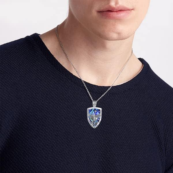 image:imageYFN Sterling Silver St MichaelSt ChristopherJesusVirgin Mary Necklace for Men Women CatholicProtectorTalisman Michael Archangel Medal Necklace Jewelry 182White