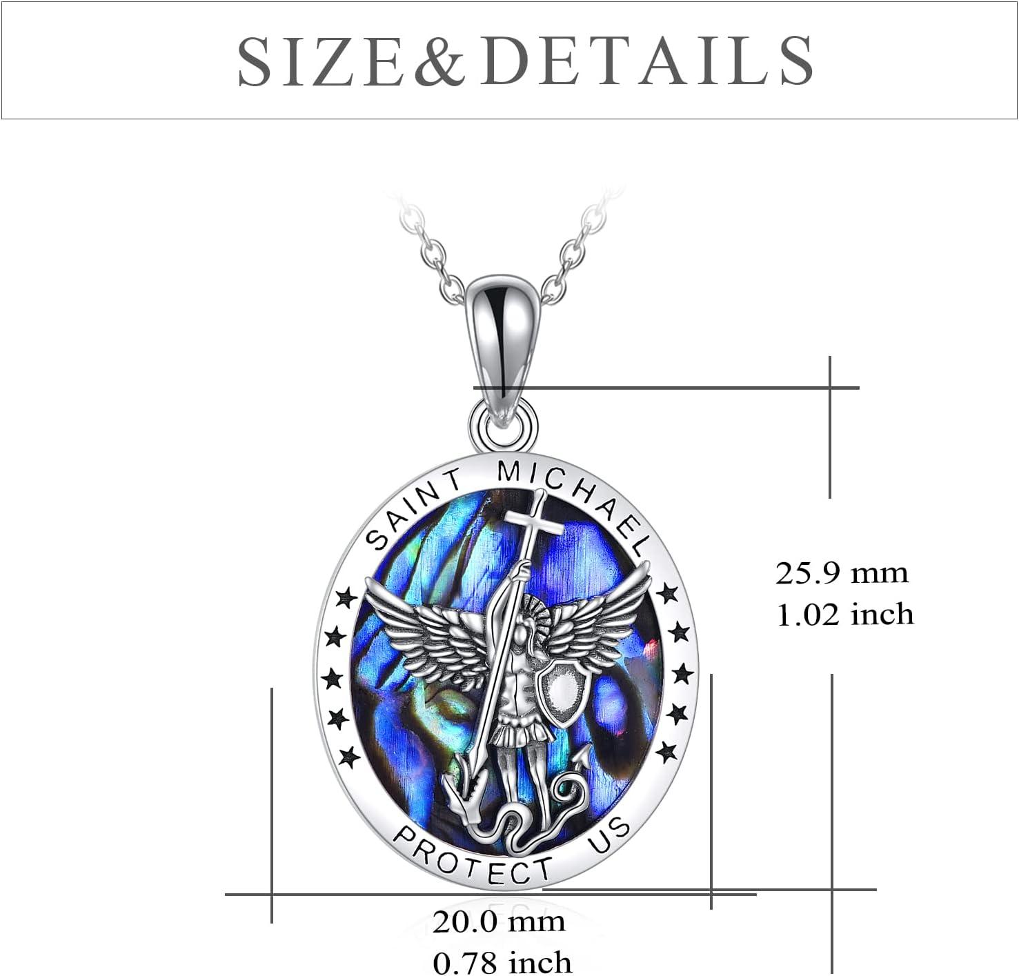 image:imageYFN Sterling Silver St MichaelSt ChristopherJesusVirgin Mary Necklace for Men Women CatholicProtectorTalisman Michael Archangel Medal Necklace Jewelry 182Saint Michael Necklace