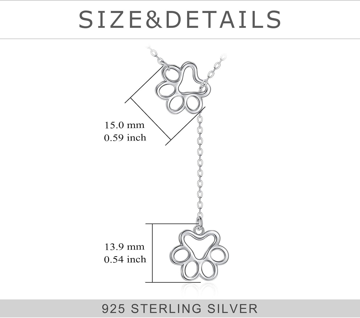 image:imageYFN Veterinarian Gifts 925 Sterling Silver Paw Print Y Necklace for Women Veterinary Student Graduation Jewelry for Christmas Valentines Day Mothers Day Birthday Gift Box IncludedA02 Paw Prints Lariat
