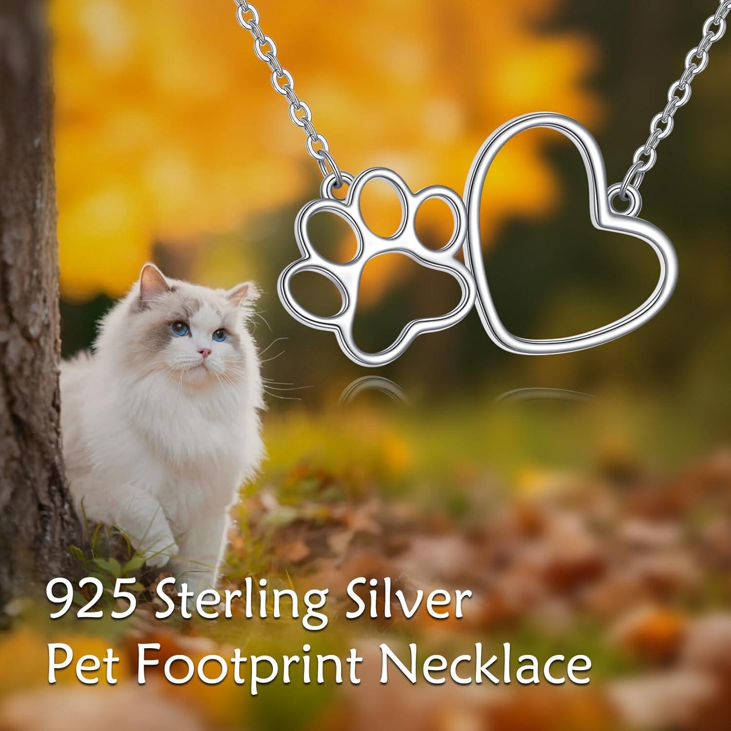 image:imageYFN Veterinarian Gifts 925 Sterling Silver Paw Print Y Necklace for Women Veterinary Student Graduation Jewelry for Christmas Valentines Day Mothers Day Birthday Gift Box IncludedA04 Paw Prints