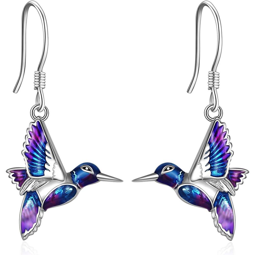 image:imageYFN Hummingbird Earrings Bird Dangle 925 Sterling Silver Jewelry Gifts for WomenSilverHummingbird Earrings