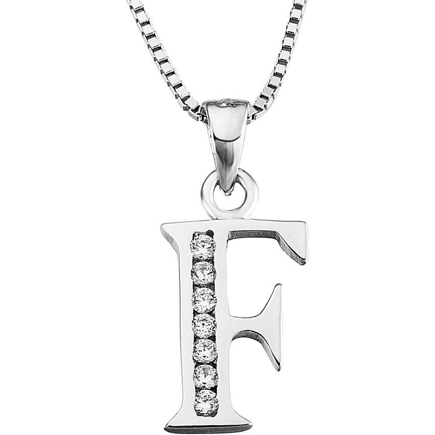 image:imageYFN Initial Pendant Necklace Sterling Silver with Cubic Zirconial 26 Letter Alphabet Jewelry Gifts for WomenAlphabet F
