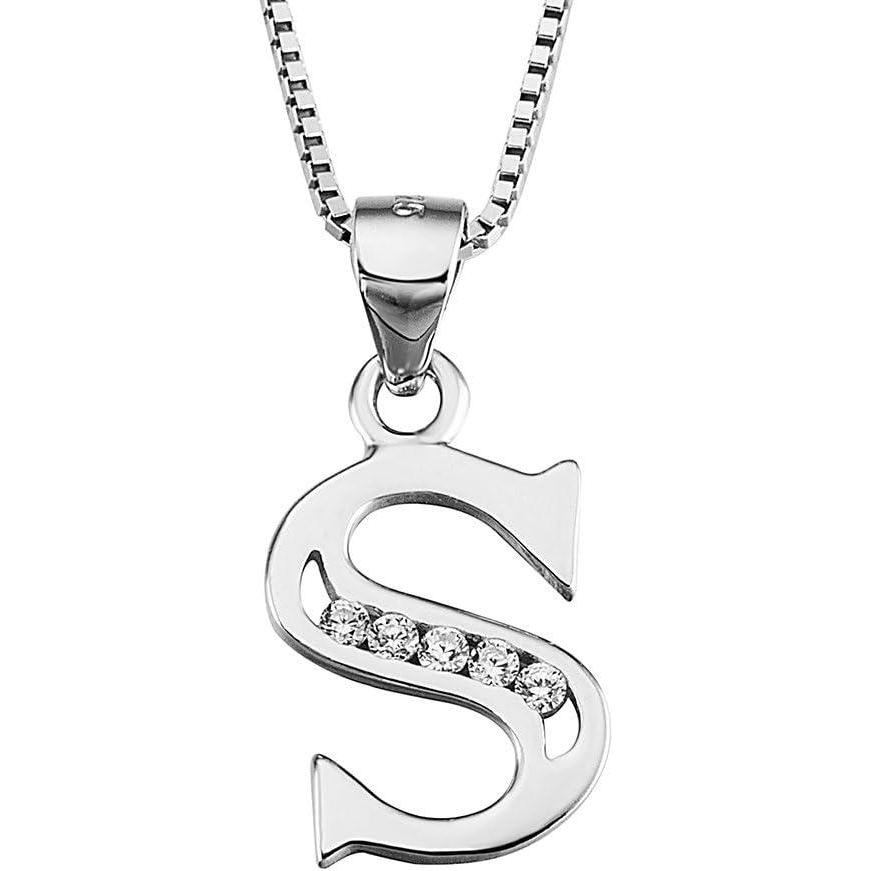 image:imageYFN Initial Pendant Necklace Sterling Silver with Cubic Zirconial 26 Letter Alphabet Jewelry Gifts for WomenAlphabet S