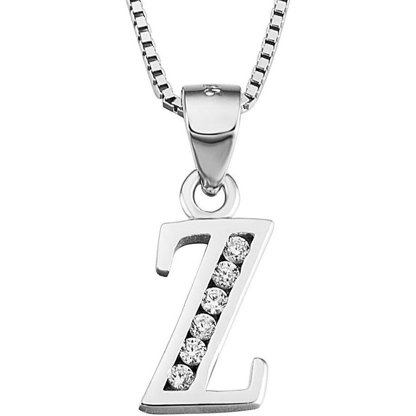 image:imageYFN Initial Pendant Necklace Sterling Silver with Cubic Zirconial 26 Letter Alphabet Jewelry Gifts for WomenAlphabet Z