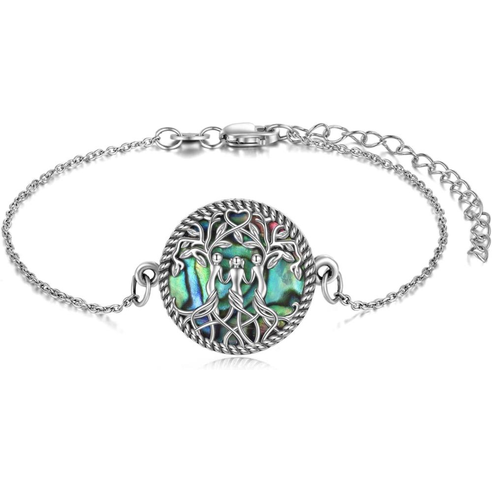 image:imageYFN Sterling Silver Tree of Life Bracelet Sister Bracelet Jewelry Birthday Gift for SistersSilver3 Sister Bracelet