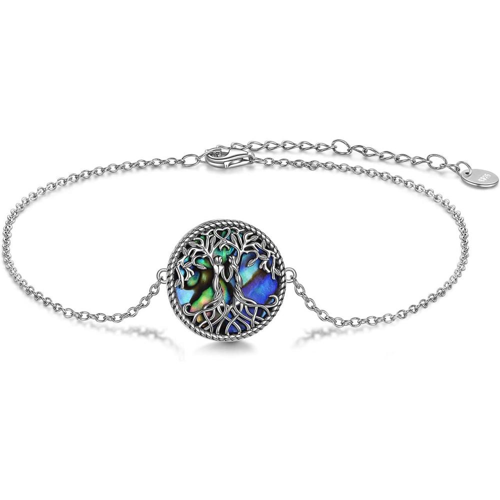 image:imageYFN Sterling Silver Tree of Life Bracelet Sister Bracelet Jewelry Birthday Gift for SistersSilverTree of Life Sister Bracelet