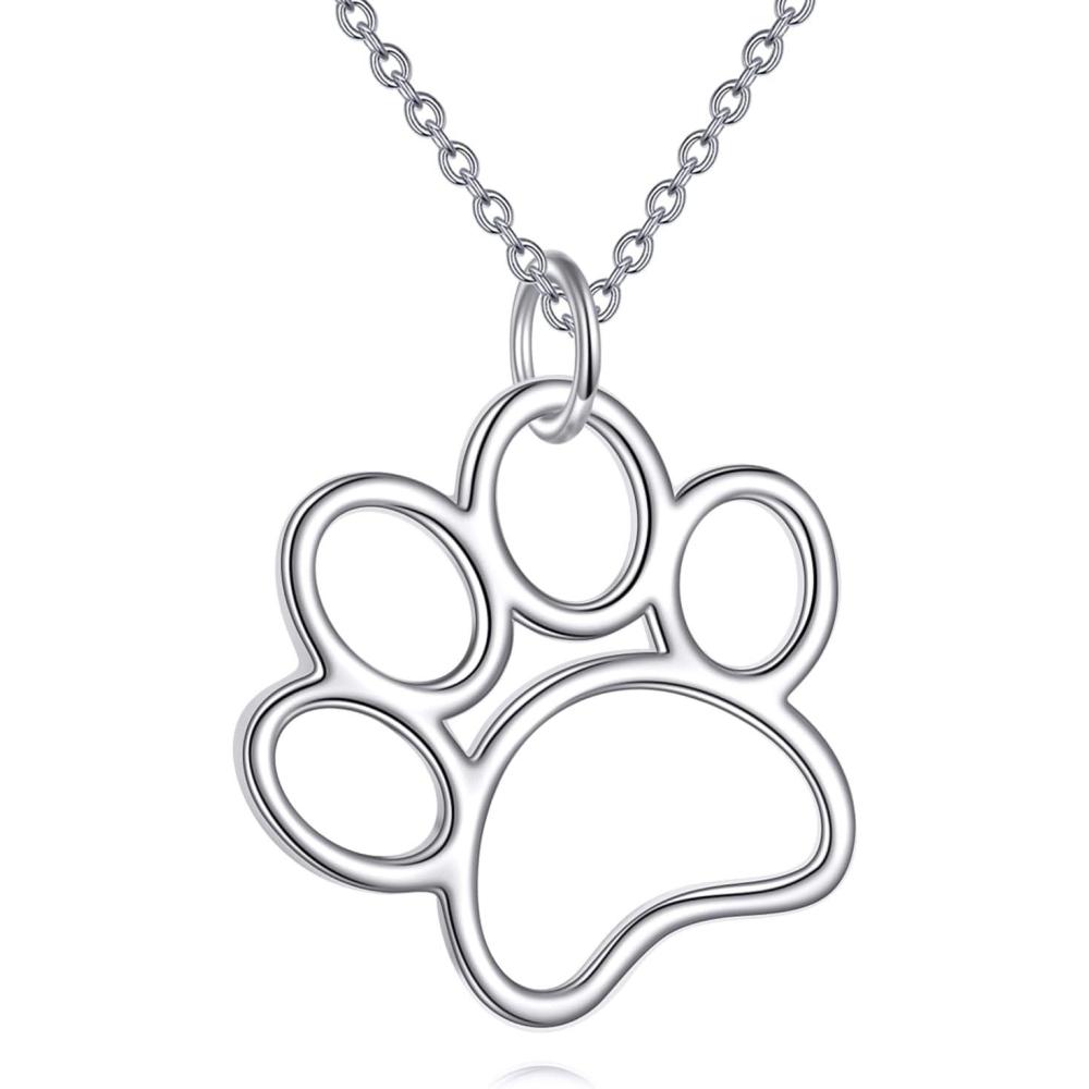 image:imageYFN Veterinarian Gifts 925 Sterling Silver Paw Print Y Necklace for Women Veterinary Student Graduation Jewelry for Christmas Valentines Day Mothers Day Birthday  Gift Box IncludedA05 Paw Prints