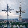 Celtic Cross Necklace Sterling Silver Vintage Religious Christian Jewelry for Women Girls