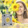 Photo Locket Necklace 925 Sterling Silver Book Necklace that Holds Pictures Birthday Gifts for Women Mom(Book with Sunflower)