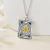 Photo Locket Necklace 925 Sterling Silver Book Necklace that Holds Pictures Birthday Gifts for Women Mom(Book with Sunflower)