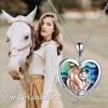 YFN Abalone Horse Pendant Necklace Jewelry 925 Sterling Silver Women Embrace Horse Gift for Women