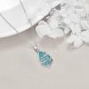 YFN Animal Necklace Sterling Silver Cute Animal Pendant Jewelry Gifts for Women(Flower Blue)