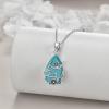 YFN Animal Necklace Sterling Silver Cute Animal Pendant Jewelry Gifts for Women(Flower Blue)