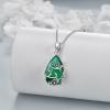 YFN Animal Necklace Sterling Silver Cute Animal Pendant Jewelry Gifts for Women(Flower Green)