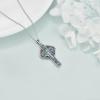 YFN Celtic Cross Necklace Sterling Silver Celtic Tree of Life Pendant Abalone Shell Cross Jewelry Gifts for Women Men