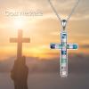 YFN Cross Necklace 925 Sterling Silver Celtic Knot Cross Infinity Heart Love Pendant Necklace 18″(Abalone Cross Necklace)