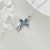YFN Cross Necklace 925 Sterling Silver Celtic Knot Cross Infinity Heart Love Pendant Necklace 18″(Abalone Shell Tree of Life Necklace)