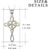 YFN Cross Necklace 925 Sterling Silver Celtic Knot Cross Infinity Heart Love Pendant Necklace 18″(God Heart Cross Necklace)