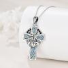 YFN Cross Necklace 925 Sterling Silver Celtic Knot Cross Infinity Heart Love Pendant Necklace 18″(Silver-Celtic Cross Claddagh Necklace)