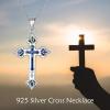 YFN Cross Necklace 925 Sterling Silver Celtic Knot Cross Infinity Heart Love Pendant Necklace 18″(Silver-Cross Necklace with Abalone)