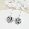 YFN Egyptian Earrings Sterling Silver Egypt God Dangle Drop Earrings Abalone Shell Egypt Jewelry Gifts for Women Girls(Nefertiti)
