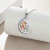 YFN Horse Pendant Necklace Jewelry 925 Sterling Silver I Love You to the Moon and Back Necklace for Women