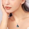 YFN Horse Pendant Necklace Jewelry 925 Sterling Silver Women Embrace Horse Gift for Women(Black Horse with Abalone Shell Necklace)