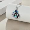 YFN Horse Pendant Necklace Jewelry 925 Sterling Silver Women Embrace Horse Gift for Women(Black Horse with Abalone Shell Necklace)
