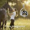 YFN Horse Pendant Necklace Jewelry 925 Sterling Silver Women Embrace Horse Gift for Women(Black Horse with Women Necklace)