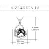YFN Horse Pendant Necklace Jewelry 925 Sterling Silver Women Embrace Horse Gift for Women(Black Horse with Women Necklace)