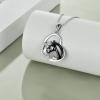 YFN Horse Pendant Necklace Jewelry 925 Sterling Silver Women Embrace Horse Gift for Women(Black Horse with Women Necklace)