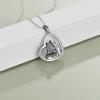 YFN Horse Pendant Necklace Jewelry 925 Sterling Silver Women Embrace Horse Gift for Women(Black Horse with Women Necklace)