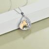 YFN Horse Pendant Necklace Jewelry 925 Sterling Silver Women Embrace Horse Gift for Women(Gold Horse Necklace)