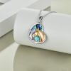 YFN Horse Pendant Necklace Jewelry 925 Sterling Silver Women Embrace Horse Gift for Women(Gold Horse Necklace with Abalone Shell)