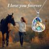 YFN Horse Pendant Necklace Jewelry 925 Sterling Silver Women Embrace Horse Gift for Women(Gold Horse Necklace with Abalone Shell)