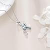 YFN Hummingbird Necklace Sterling Silver Jewelry Hummingbird Gifts for Women(Silver-Abalone Hummingbird Necklace)