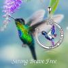 YFN Hummingbird Necklace Sterling Silver Jewelry Hummingbird Gifts for Women(Silver-Hummingbird Necklace Strong Brave Free)