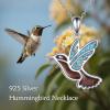 YFN Hummingbird Necklace Sterling Silver Jewelry Hummingbird Gifts for Women(Silver-Turquoise Hummingbird Necklace)
