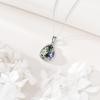 YFN Hummingbird Necklace for Women S925 Sterling Silver Blue Purple Hummingbird Pendant Necklace Hummingbirds Flower Jewelry Charm Memorial Mothers Day Gifts(Silver-Hummingbird Necklace with Moss Agate)