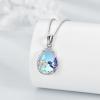 YFN Hummingbird Necklace for Women S925 Sterling Silver Blue Purple Hummingbird Pendant Necklace Hummingbirds Flower Jewelry Charm Memorial Mothers Day Gifts(Silver-Hummingbird Necklace with Moonstone)