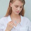 YFN Hummingbird Necklace for Women S925 Sterling Silver Blue Purple Hummingbird Pendant Necklace Hummingbirds Flower Jewelry Charm Memorial Mothers Day Gifts(Silver-Hummingbird Necklace with Moonstone)
