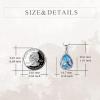 YFN Hummingbird Necklace for Women S925 Sterling Silver Blue Purple Hummingbird Pendant Necklace Hummingbirds Flower Jewelry Charm Memorial Mothers Day Gifts(Silver-Hummingbird Necklace with Turquoise)