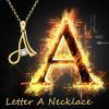 YFN Initial Necklace Sterling Silver Letters 26 Alphabet Pendant Necklace Jewelry(Letter A Gold Plated)