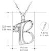 YFN Initial Necklace Sterling Silver Letters 26 Alphabet Pendant Necklace Jewelry(Letter B)
