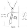 YFN Initial Necklace Sterling Silver Letters 26 Alphabet Pendant Necklace Jewelry(Letter F)