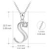 YFN Initial Necklace Sterling Silver Letters 26 Alphabet Pendant Necklace Jewelry(Letter S)